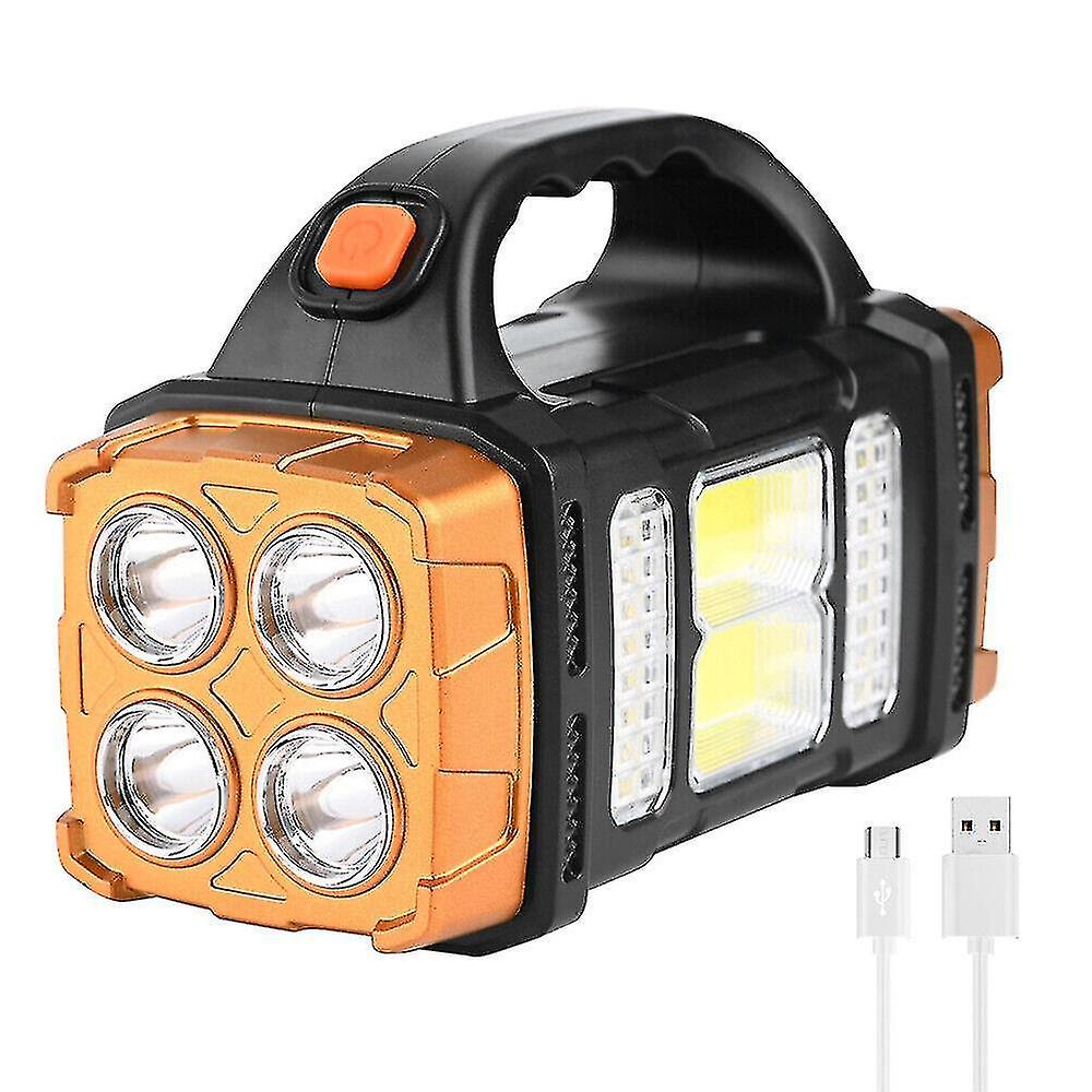 Usb Solar Portable Led Flashlight Rechargeable Camping Tent Light Lantern Lamp