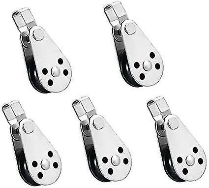 5pcs Stainless Steel Cable Crane Pulley Pulley Lifting Crane Swivel Hook Pulley Single Hanging Pulle