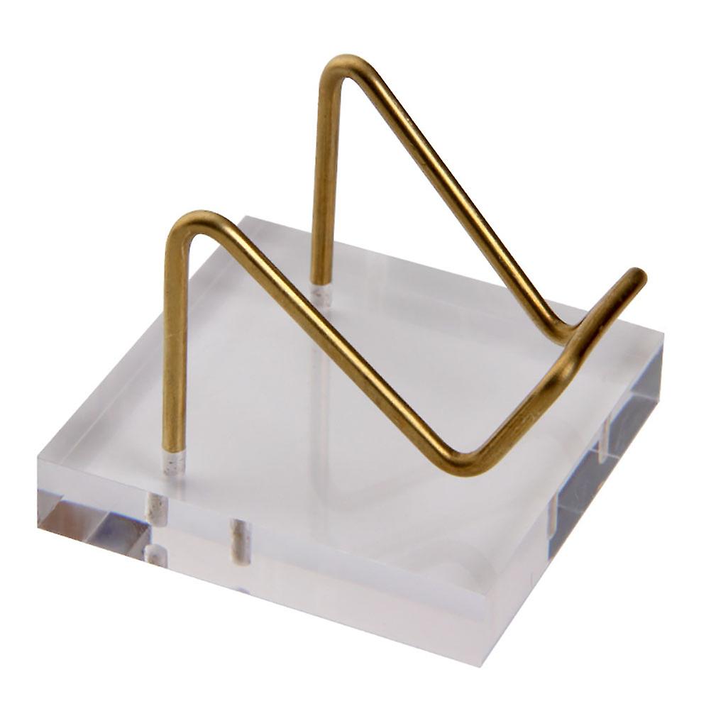 Acryl-Kristall-Display-Ständer Mini-Desktop-Staffelei-Ständer Metall-Arm-Display mit Acrylsockel