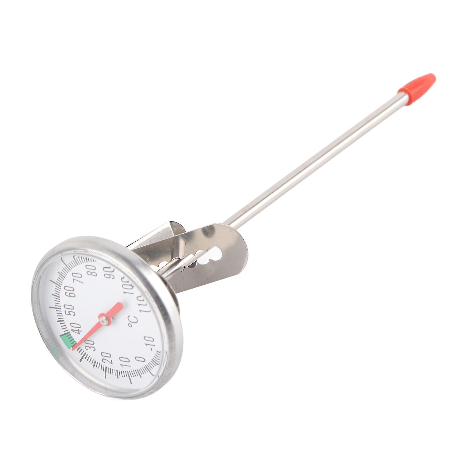 Thermomètre à lait en acier inoxydable - 10 à 110 °C - Accessoires pour mousse de café faciles à nettoyer
