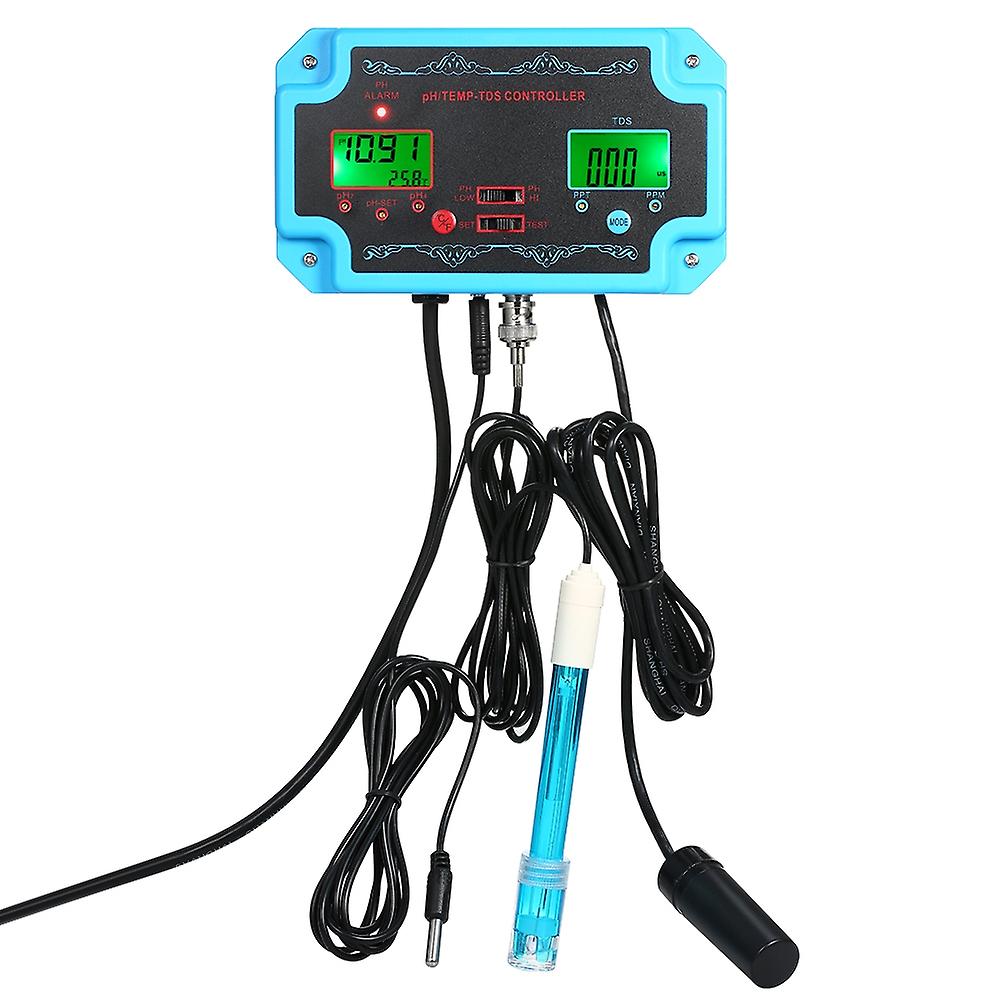 Professional 3 in 1 pH/TDS/TEMP Water Quality Detector pH Controller with Relay Plug Repleaceable El