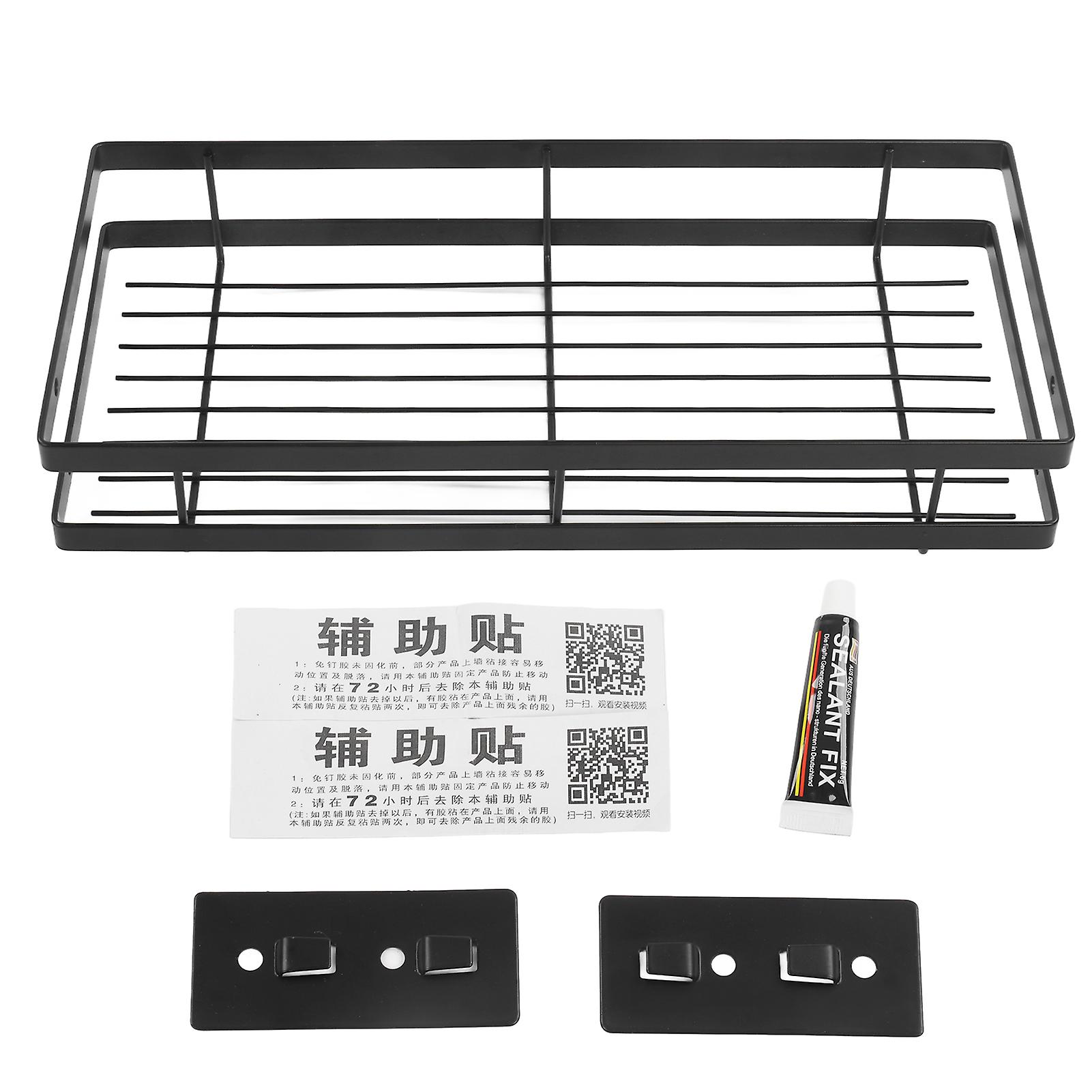 Space-Saving Wall-Mounted Iron Spice Rack for Kitchen Organization