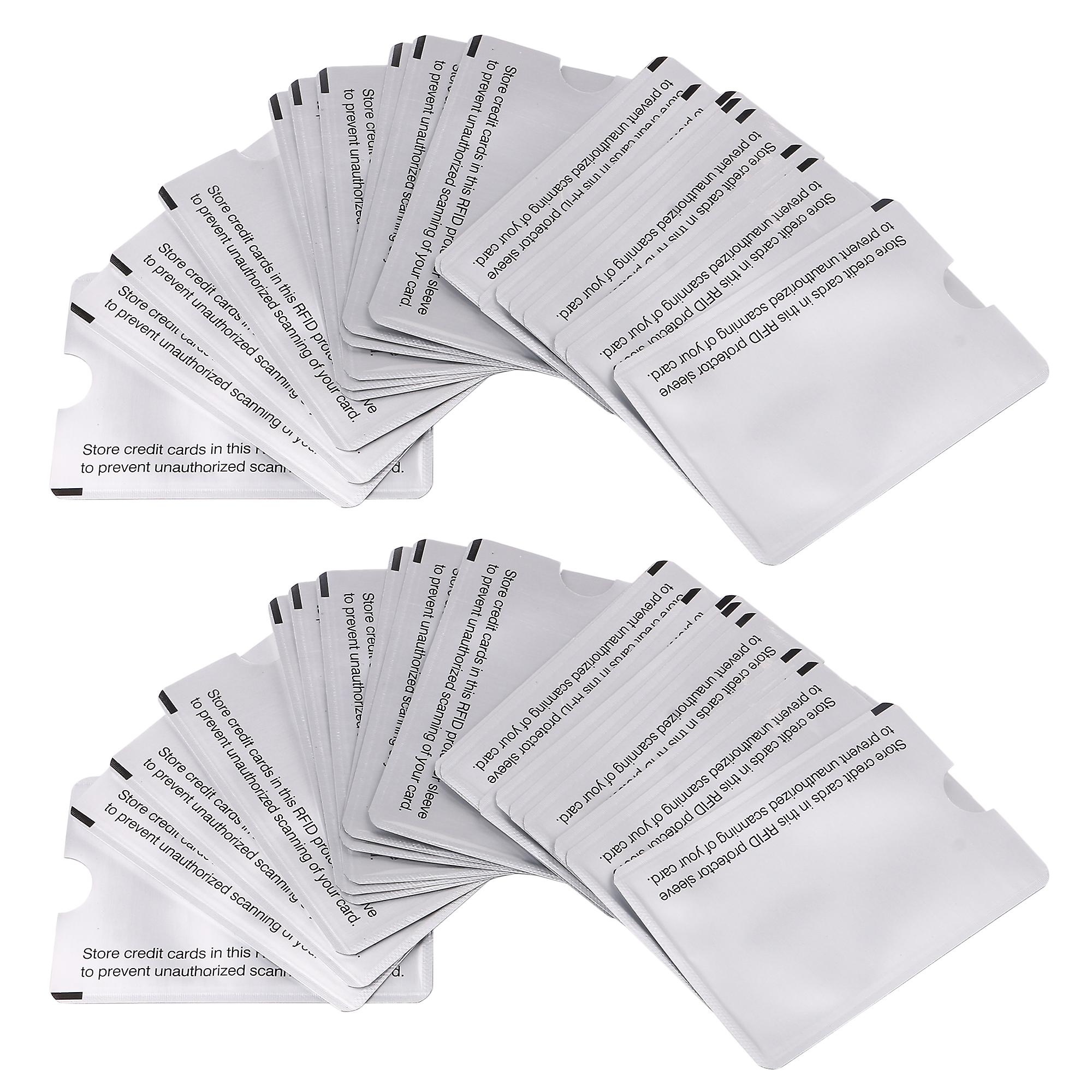 40Pcs RFID Passport Blocking Sleeves Silver 3.62x2.48Inch for Gift Cards