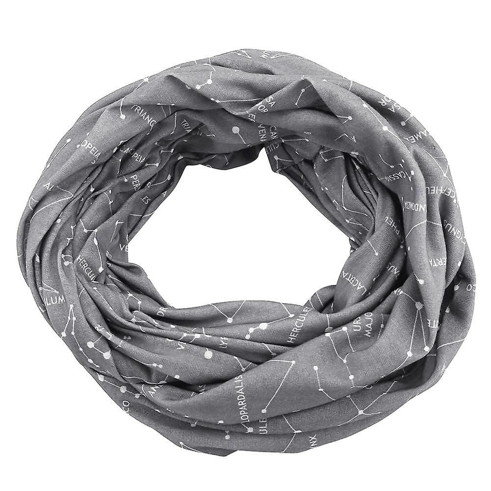 Star Pattern Loop Scarf Storage Bag with Zipper for Wallet Pocket Passport(Grey)
