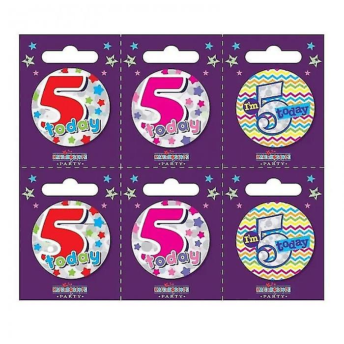 Apac 5th Birthday Badge (Pack of 6)