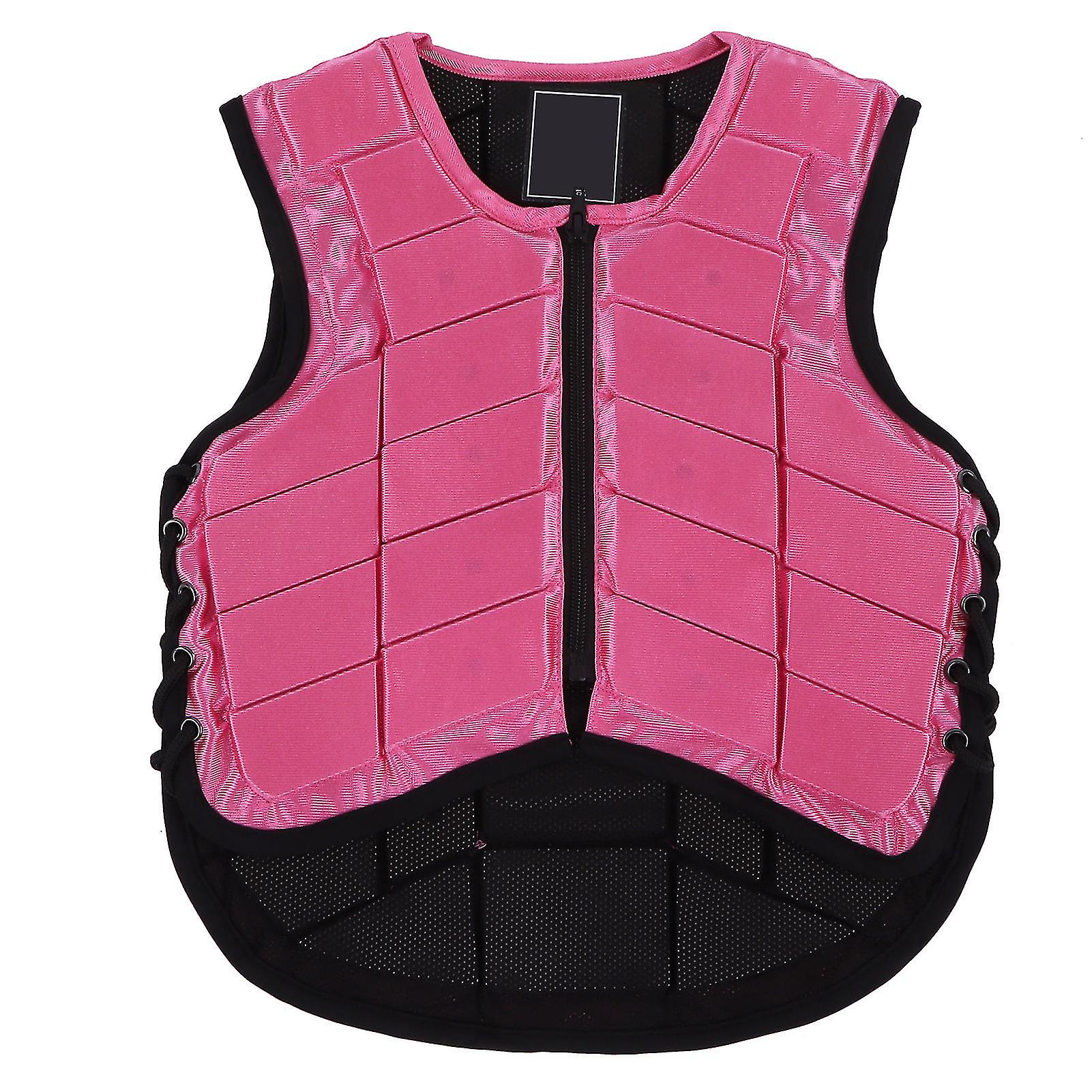 Gilet equestre per bambini schiuma imbottita di sicurezza equitazione equipaggiamento protettivo protezione del corpo rosa M