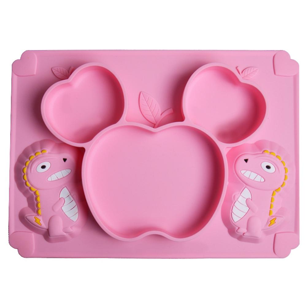 Baby Plate Set Silicone Dinosaur Baby Food Plate Suction Utensils Set Splash