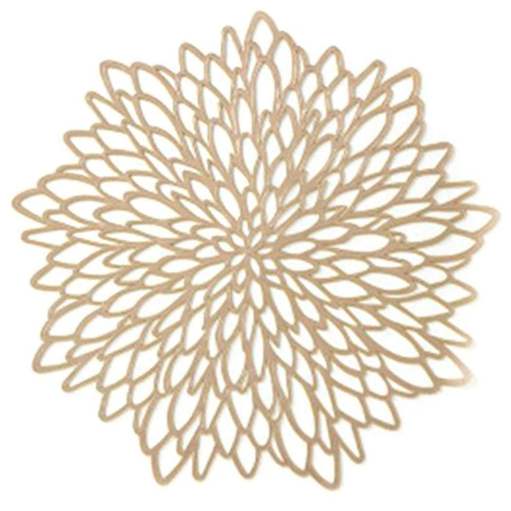 8pcs Placemats For Dining Table, Hollow Gorgeous Table Mats,gold