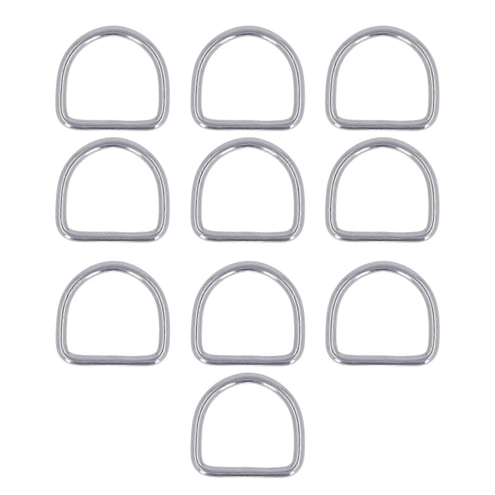 10Pcs D Buckle Stainless Steel Half Round Shape Ring Seamless Accessory for Boat