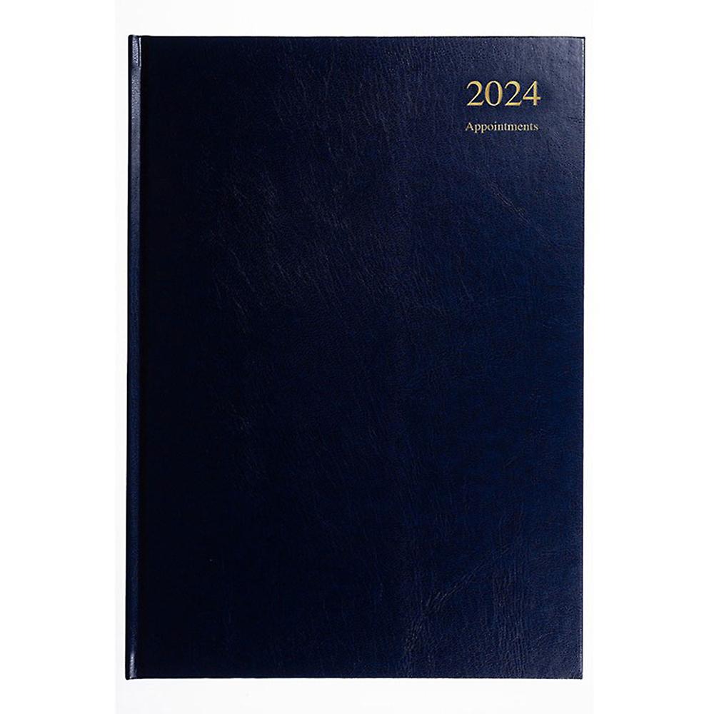 Blue Collins Debden Essential Appointment A4 Day to Page 2024 Planner Diary