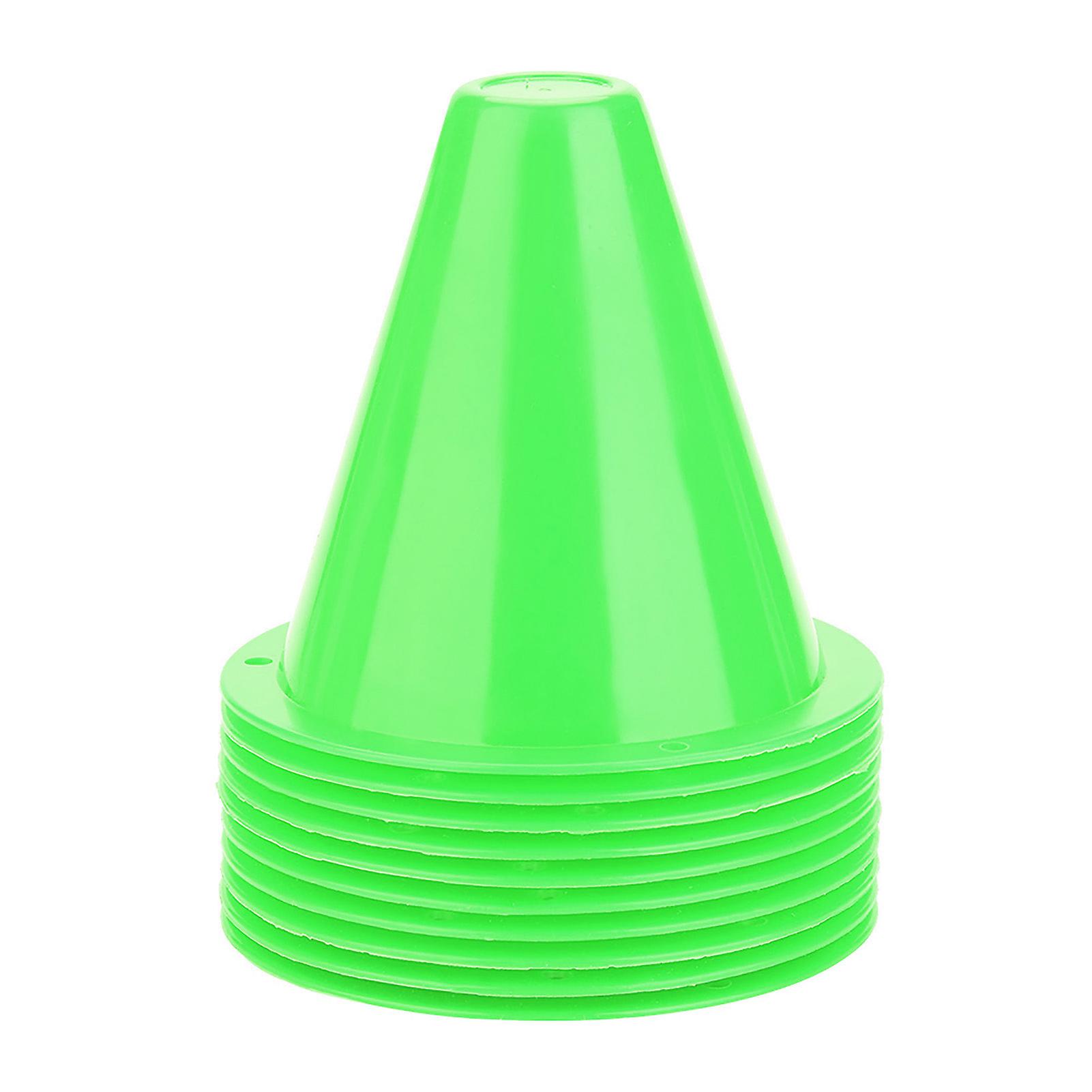 MAGT Traffic Cones, 10 Pcs Soccer Cones PE 3.35 Inch Agility Training Marker Cones for Home Gym Football Training Soccer (Green)