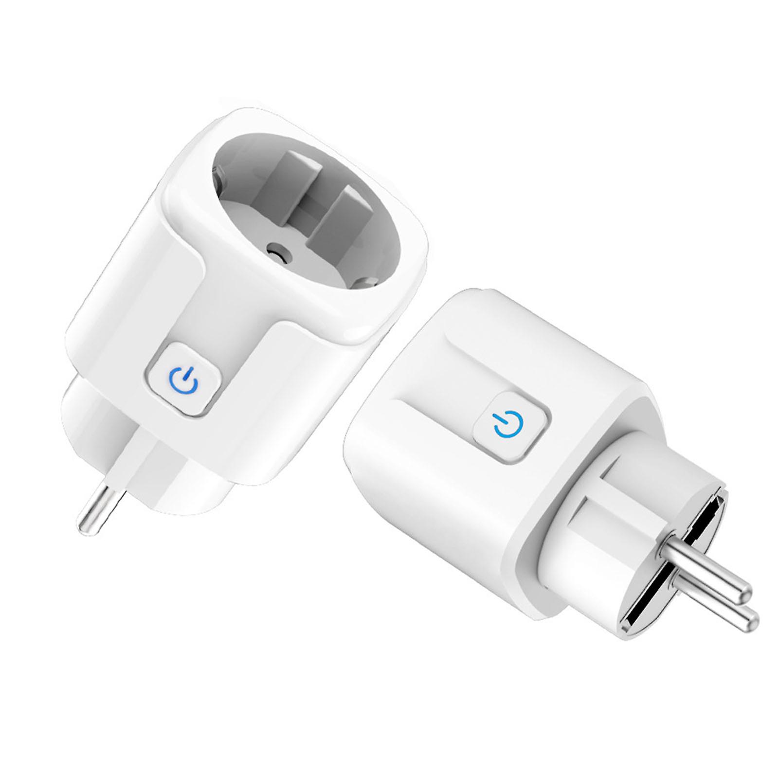 Prise WiFi intelligente 16 A 3 520 W, 2 pièces, télécommande sans fil, avec compteur d'énergie