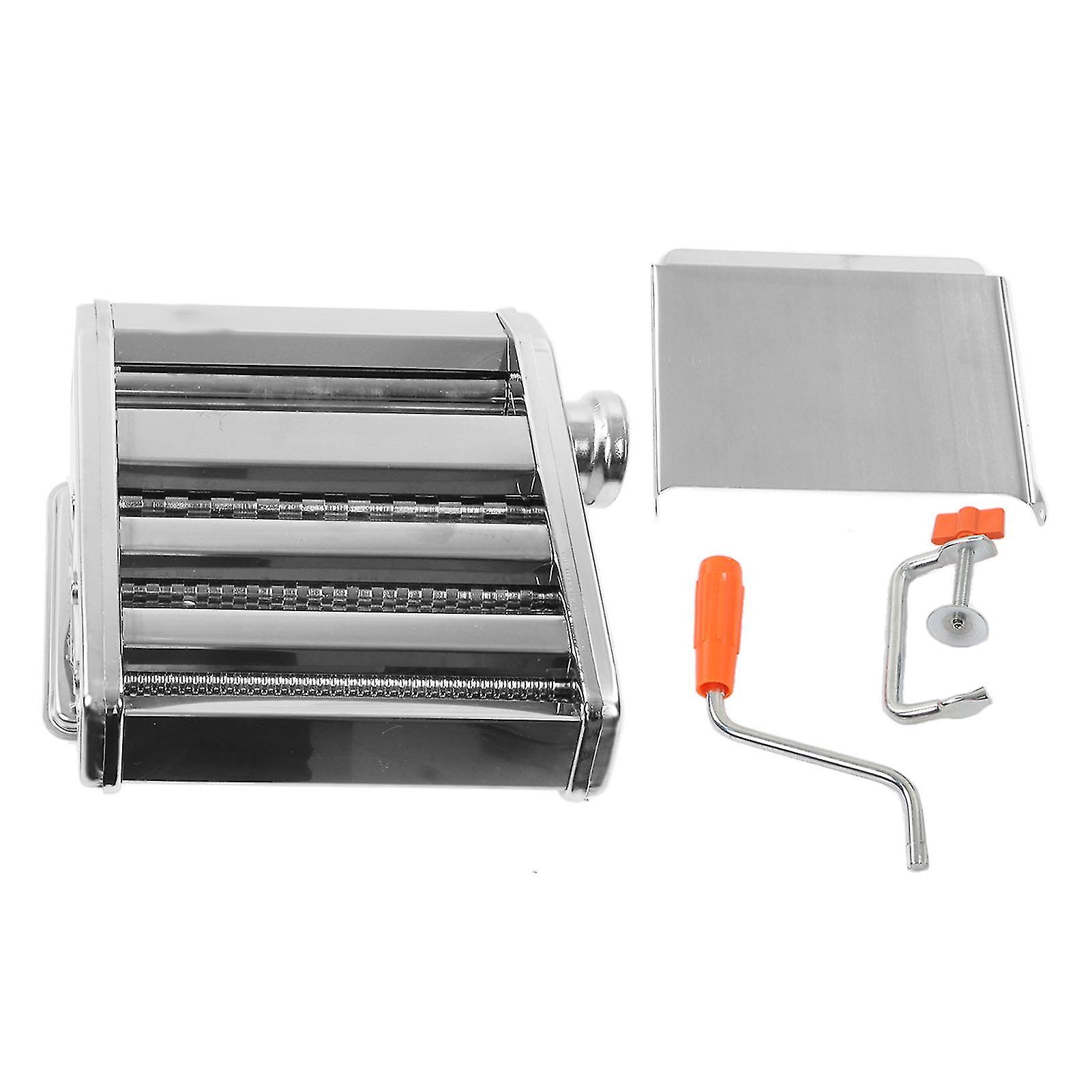 Stainless Steel Manual Pasta Maker Machine with 9 Level Thickness Adjustment and Anti Slip Handle