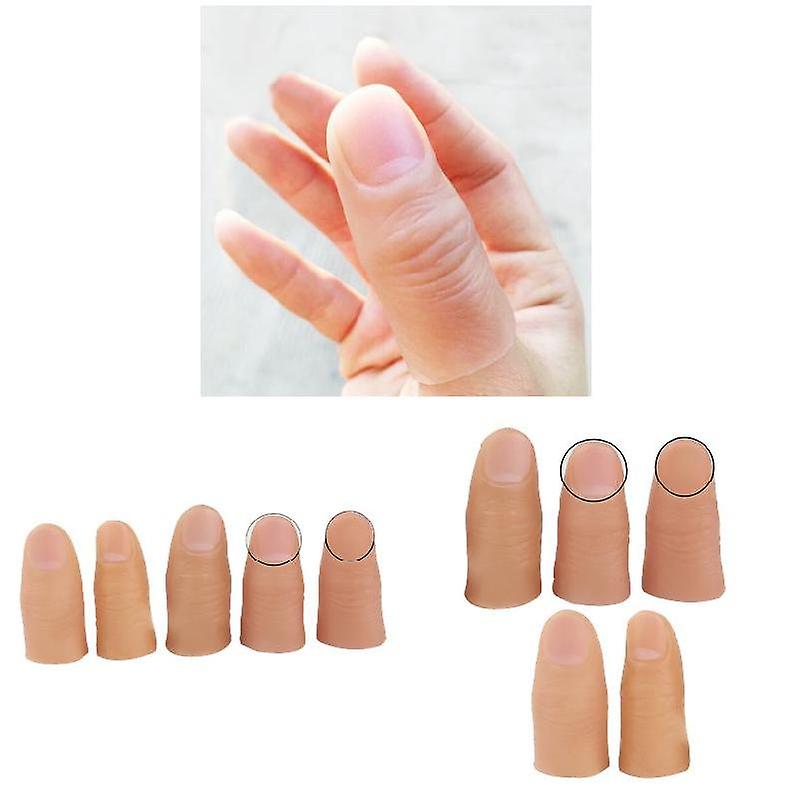 5pcs Finger Magic Trick Fake Soft Thumb Tip Close Up Stage Show Prop Prank Toy