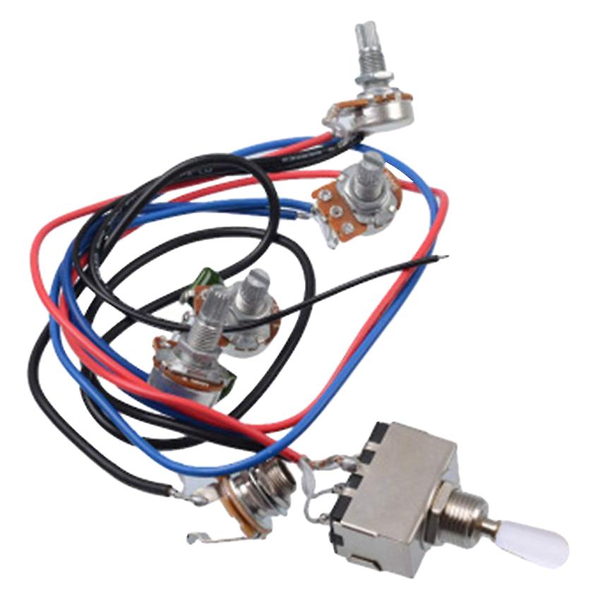 Lp Electric Guitar Pickups Wiring Harness Kit 2T2V 500K Pots 3 Way Switch With For Dual Humbucker L