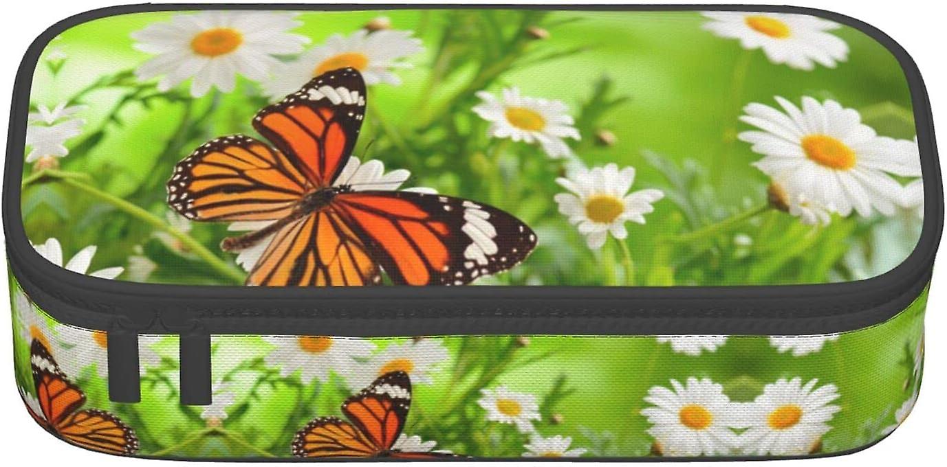 פרפר על חיננית פרח עיפרון נרתיק פאוץ' עט תיק נייר מכתבים פשוט מארגן משרד המכללה27295