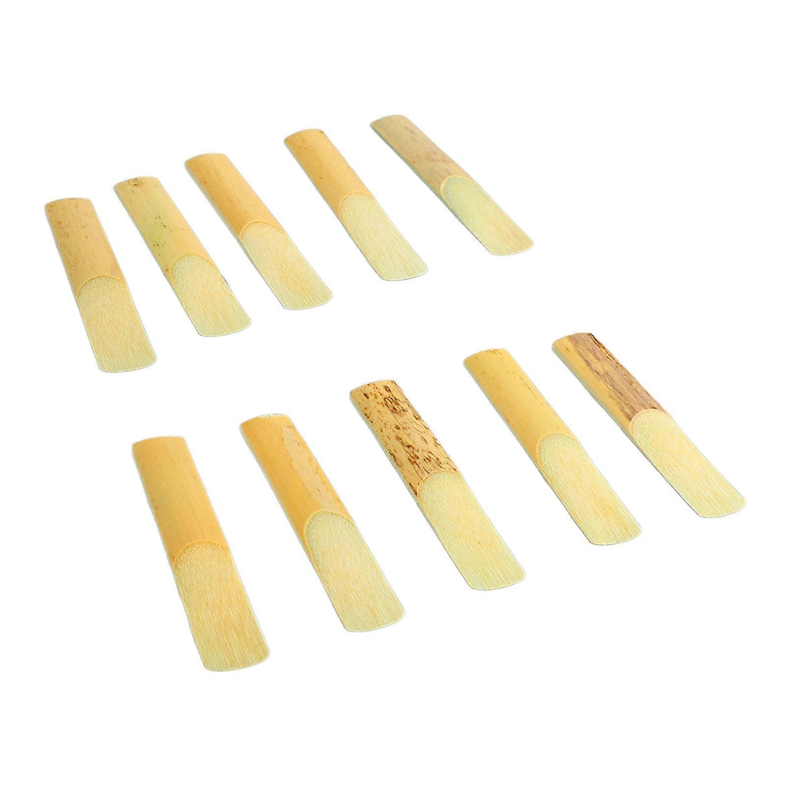 10Pcs Saxophone Eb Clarinet Reeds Strength 2 Robust Professional Sax Eb Clarinet Reed Set Wood Color Number 2 