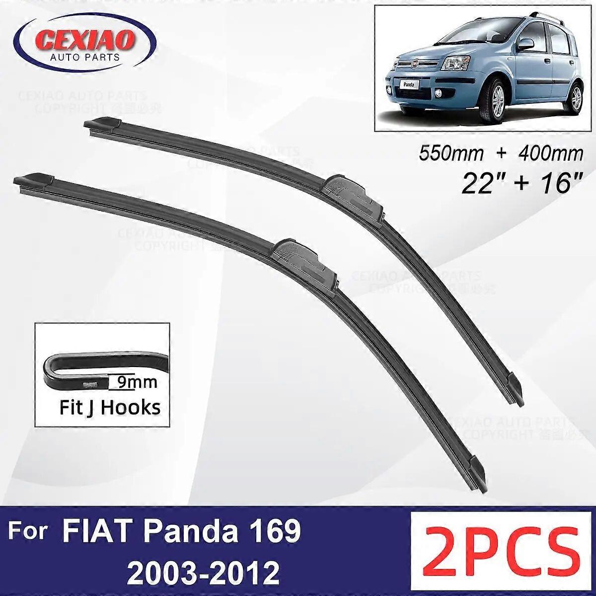 Car Wiper For FIAT Panda 169 2003~2012 Front Wiper Blades Soft Rubber Windscreen Wipers Auto Windshield 22" 16" 550mm + 400mm FN9U4153