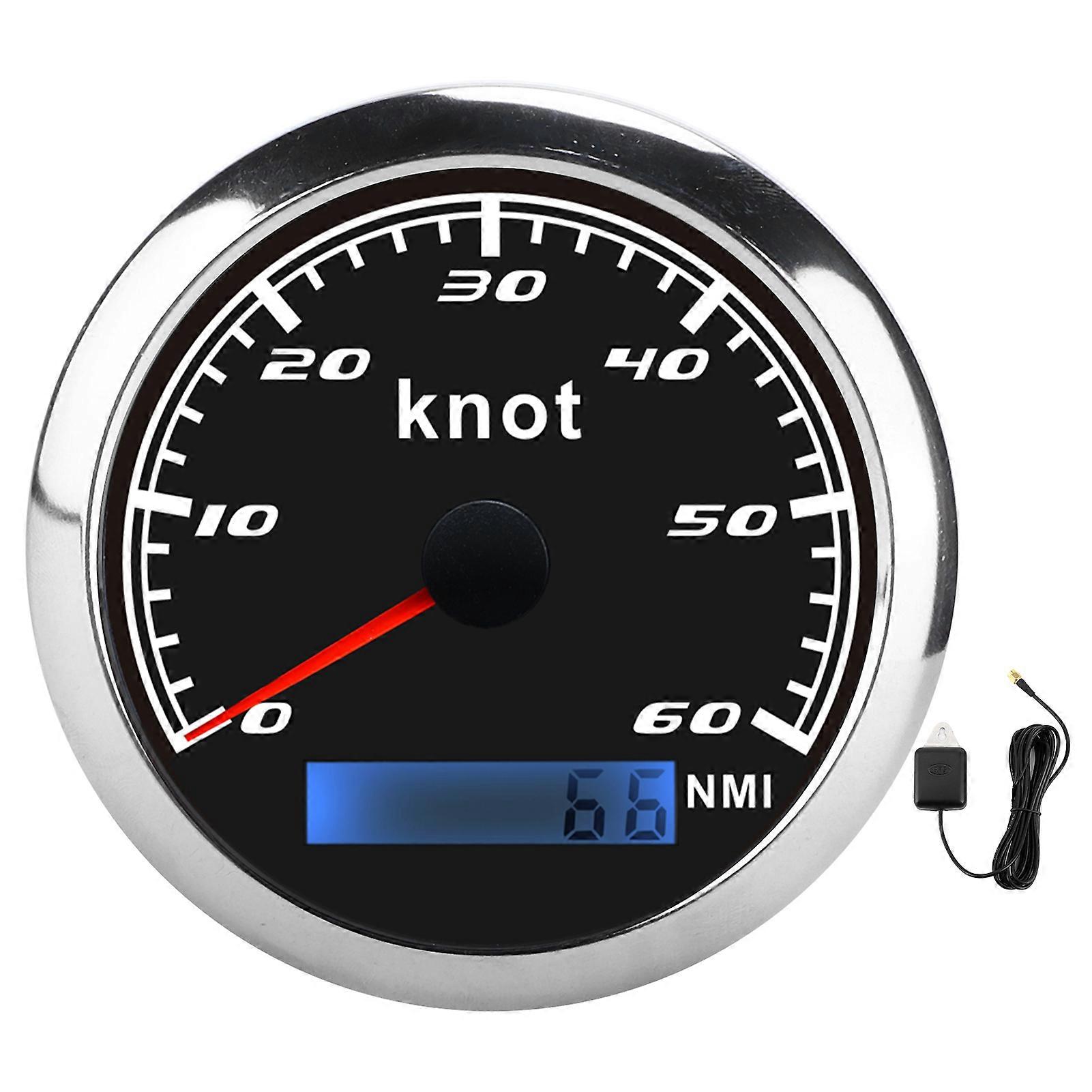 GPS Speedometer Pointer Tachometer Digital IP67 Waterproof with Antenna Universal for Car Truck Boat 930V DCBlack E2U912