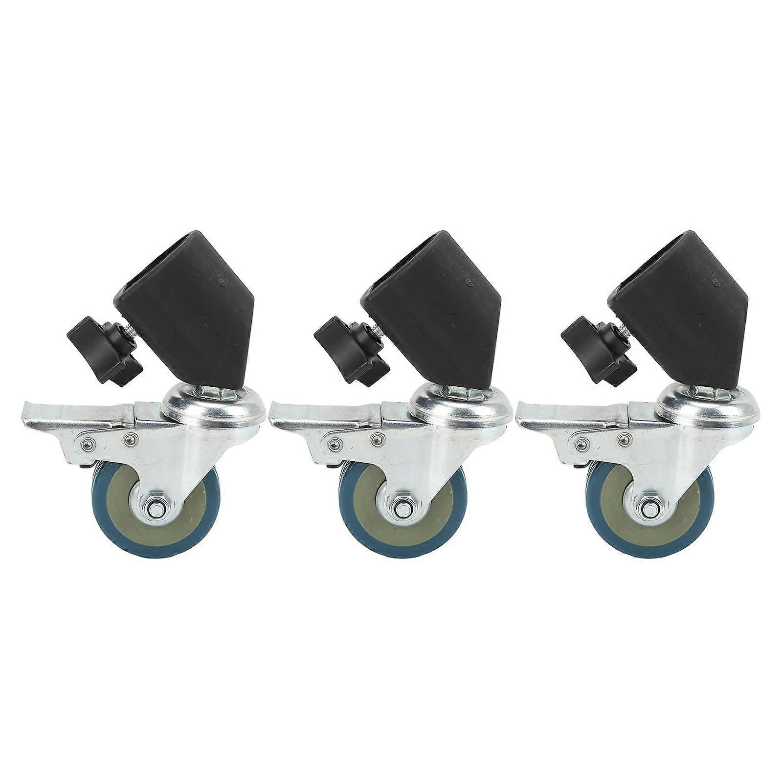 3pcs 22mm περιστρεφόμενοι τροχοί τροχών για τη φωτογραφία light stand στούντιο φωτογραφία βίντεο που κλειδώνει το σύνολο caster με το φρένο
