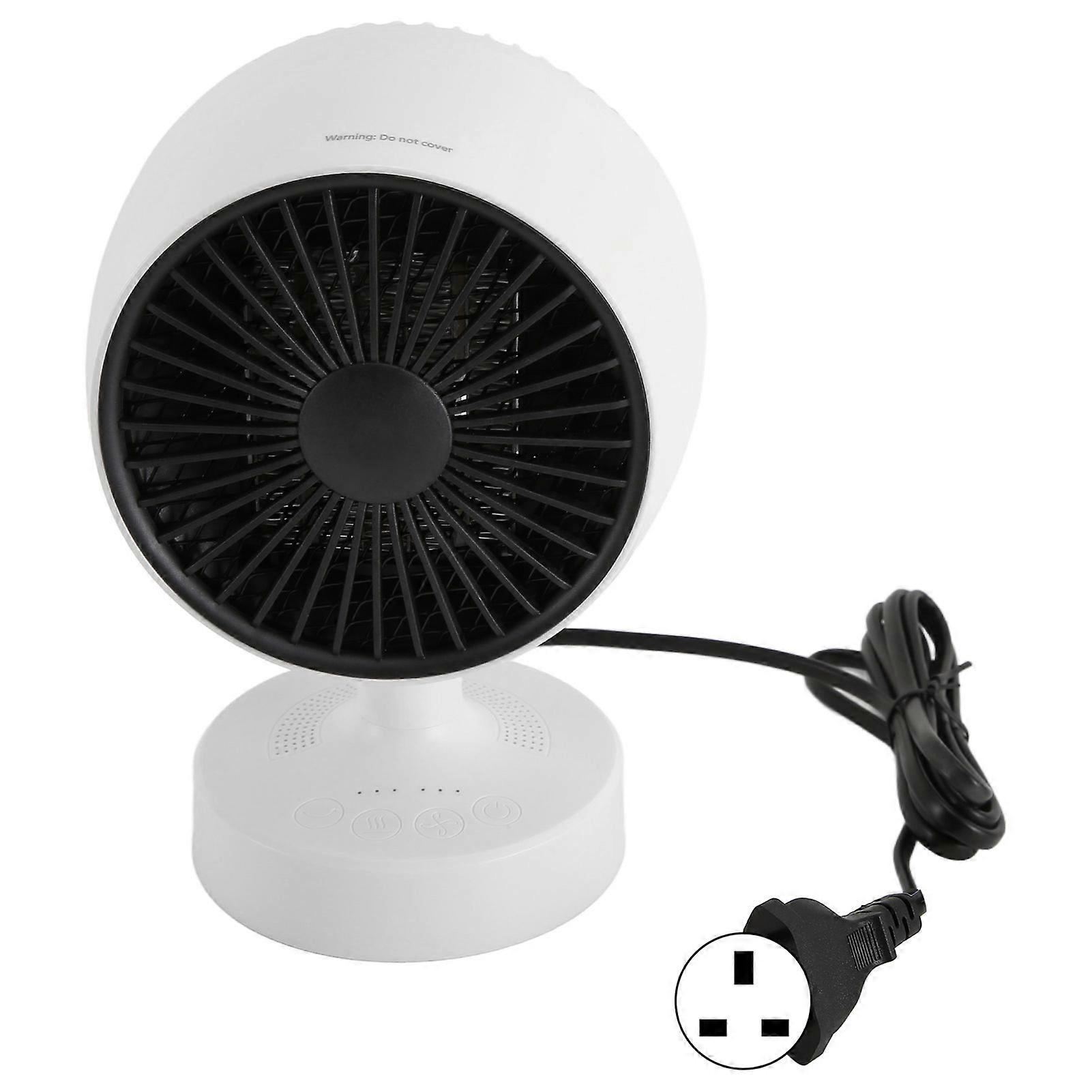 Portable Fan Heater Both Cold and Warm Use Adjustable Angle Mini Space Heater for Home Office Desktop 100?240V White UK Plug