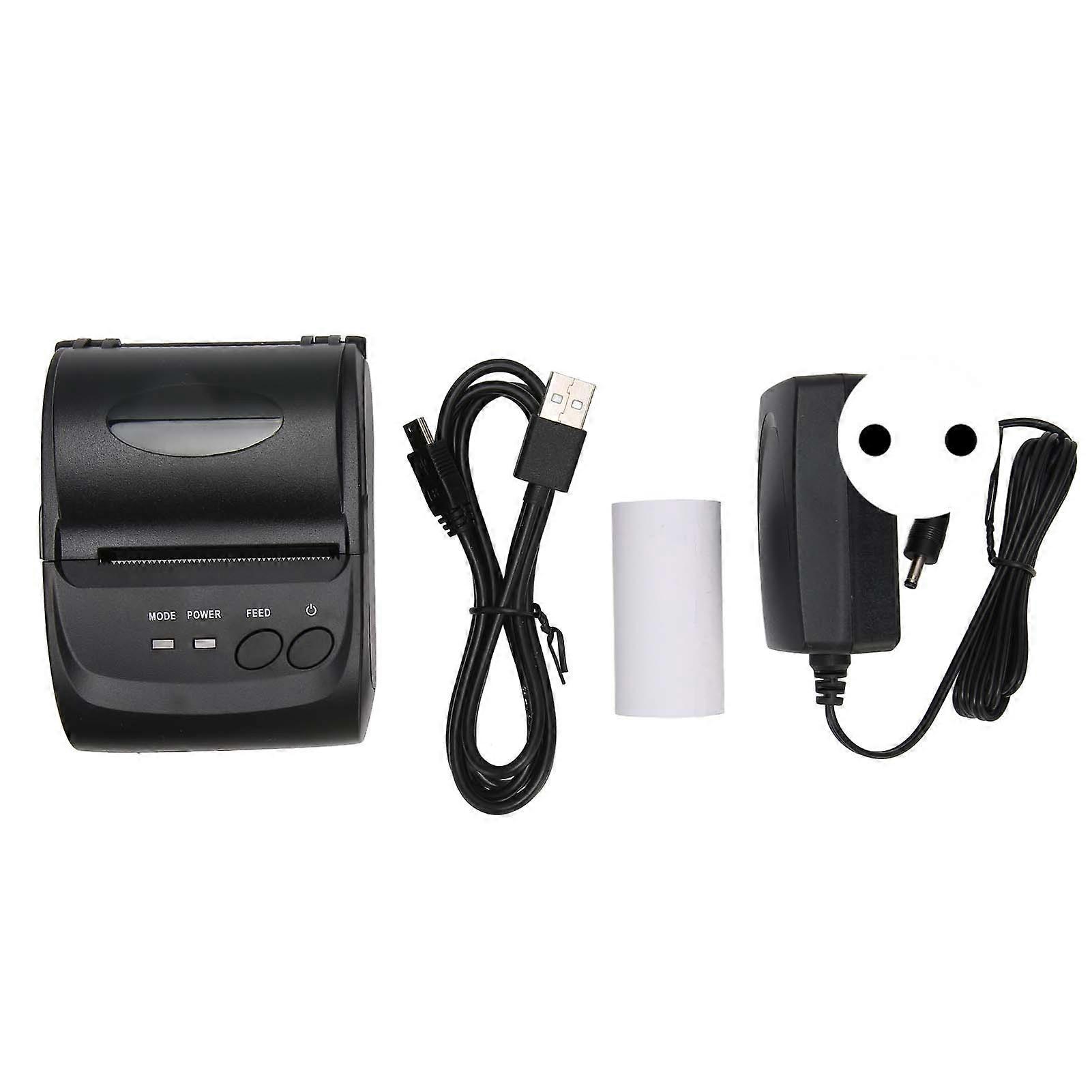 58mm Thermal Printer BT4.0 90mm/s 100km TPH 203DPI USB Interface Shipping Label Printer for Office Logistics 100?240V EU Plug