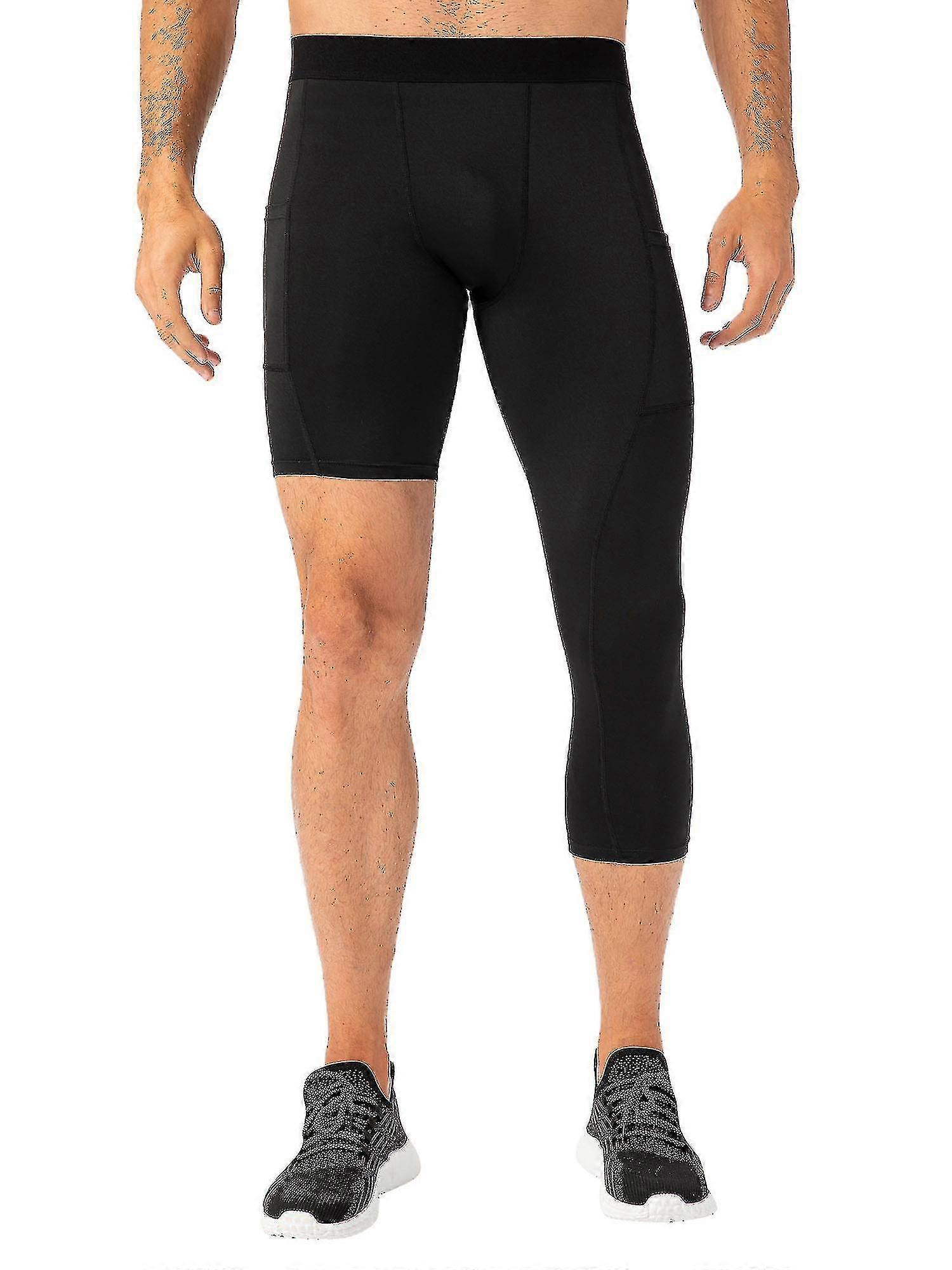 Män Enbensleggings För Basket Sidofickor Konditionsträning Enbenstights szkyd