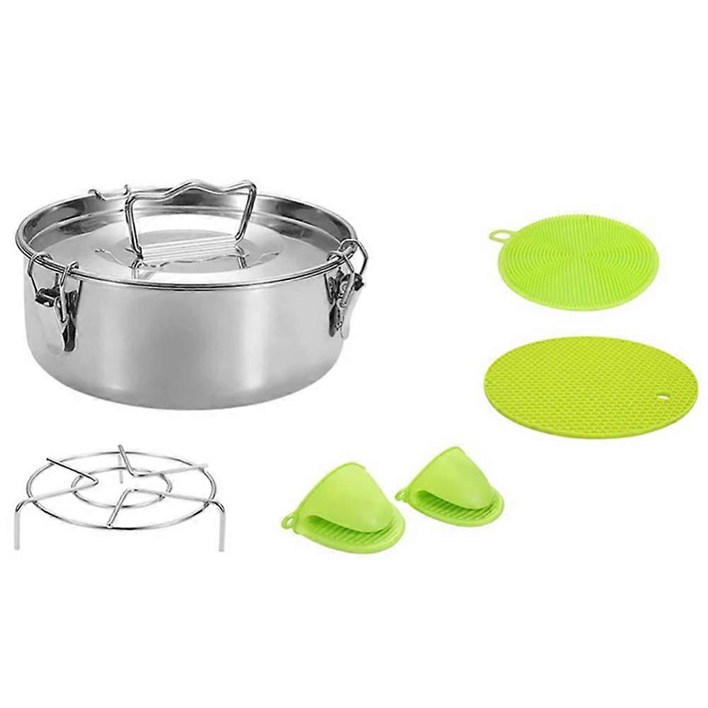 Food Stainless Steel Steamer Pot with Steamer Trivet Rack with Lid and Handle, Multi-Function Steam