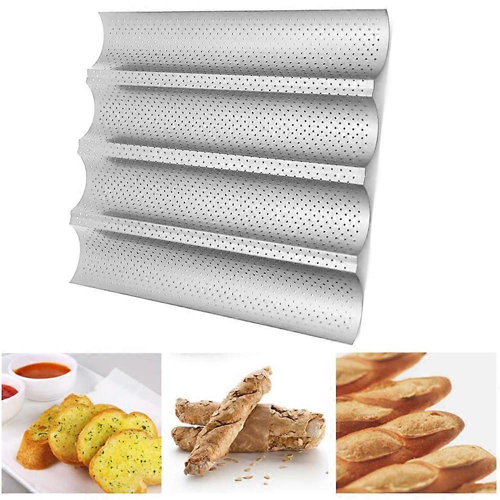 Nonstick Percompatible withated Baguette Pan compatible with French Bread Baking 4 SLOTS