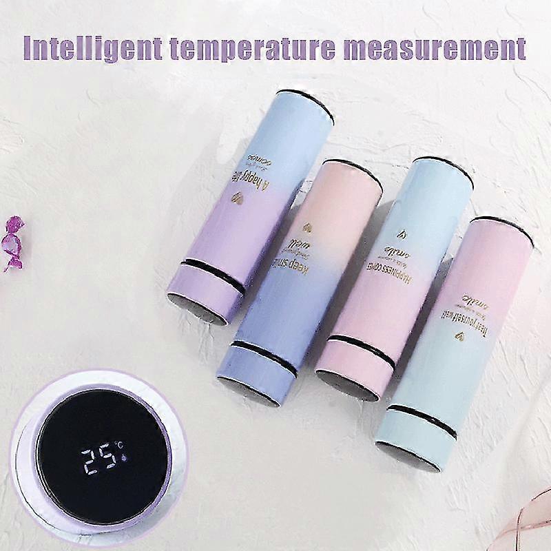 500ml smart termos vannflaske ledet digital temperatur display rustfritt stål