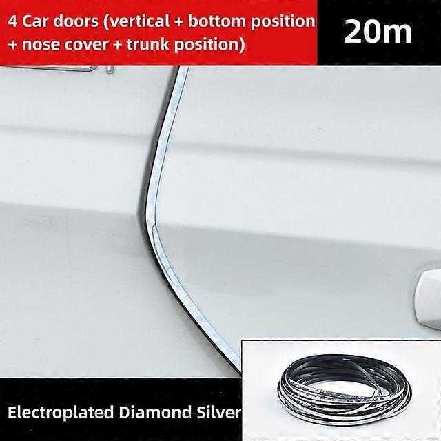 Electroplated anti-collision strip on the door, anti scratch protection rubber strip on the bright surface