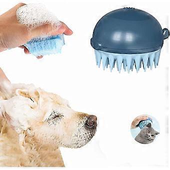 2 I 1 Pet Brush Bath Massasje Børste, sjampo Dispenser For Crday Pet Grooming, deshedding Myk