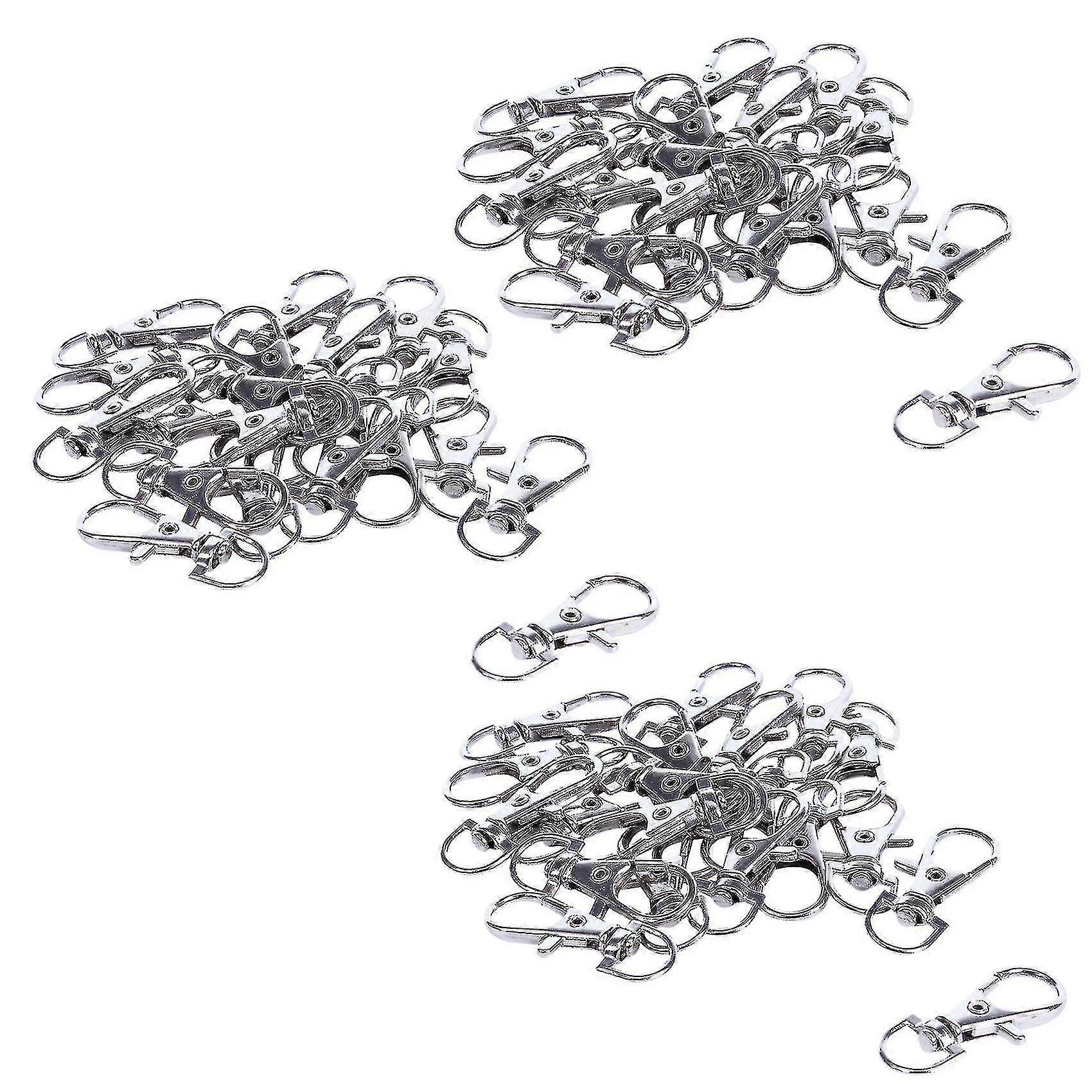 60pcs Metal Lobster Trigger Swivel Clasp Hooks Clip Buckle Jewellery Making Arts Crafts Key Ring Ke