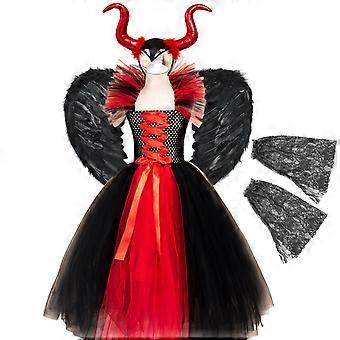 Disney Halloween Maleficent Witch Costume Kids Red Black Gothic Dark Evil  Queen Cosplay Tutu Princess Dress Girls Party Clothes | Fruugo IE