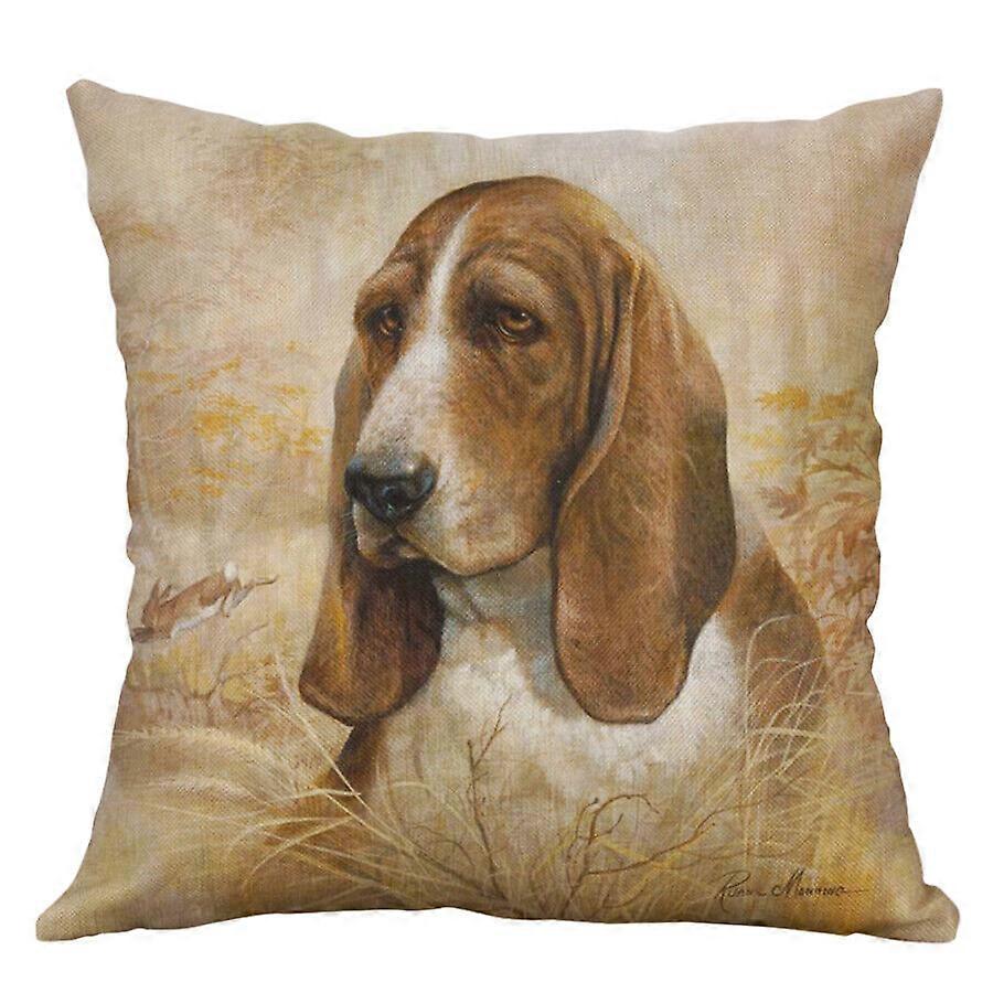 ヴィンテージ犬プリント枕カバークッションカバーソファ家の装飾コットンリネンデザイン1007jpjcjh