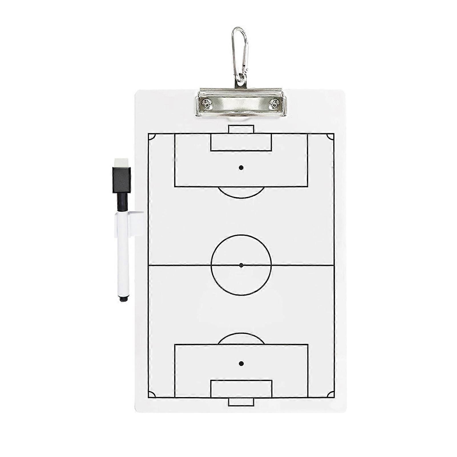 1 Set Soccer Dry Erase Coaching Scoreboard with Erasable Pen & Pen Holder Professional Double-sided Soccer Whiteboard for Coaches Football Referee Tac