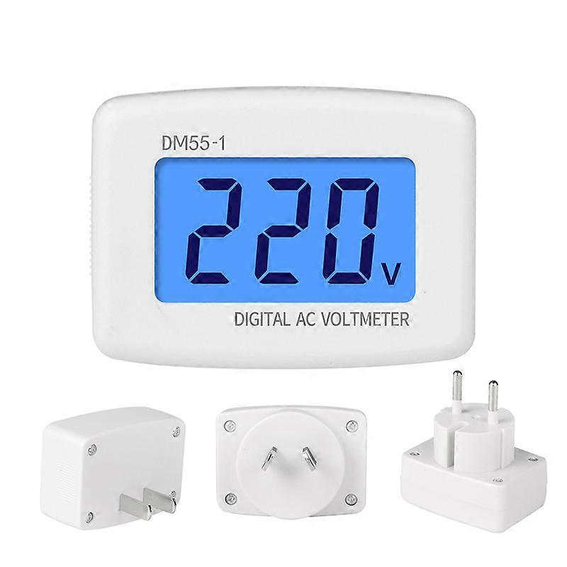 Digital AC Voltmeter EU US Plug Volt Meter Socket Voltage Tester LCD Display Voltage Meter 110V 220V Wall Flat Voltage Meter