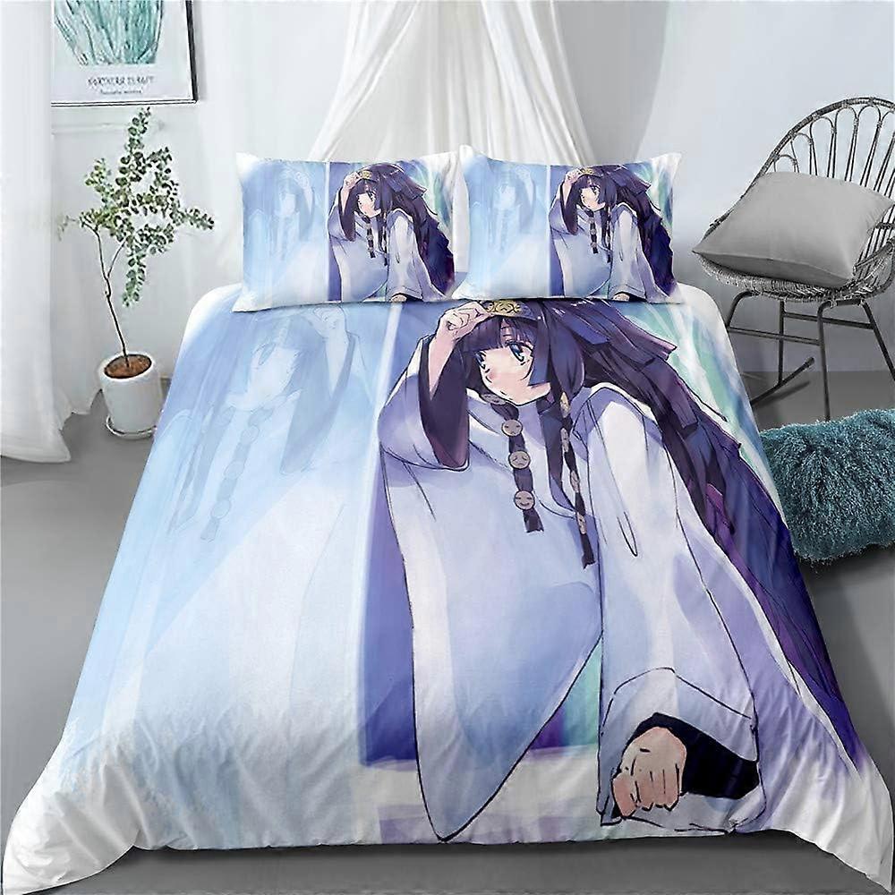 Duvet Cover Double Bedding Set, Hunter X Hunter 3-Piece Bedding Set Soft and Skin-Friendly with 2 Pillowcases)