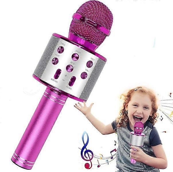Wireless Bluetooth Karaoke Microphone for Children - Portable 4-in-1
