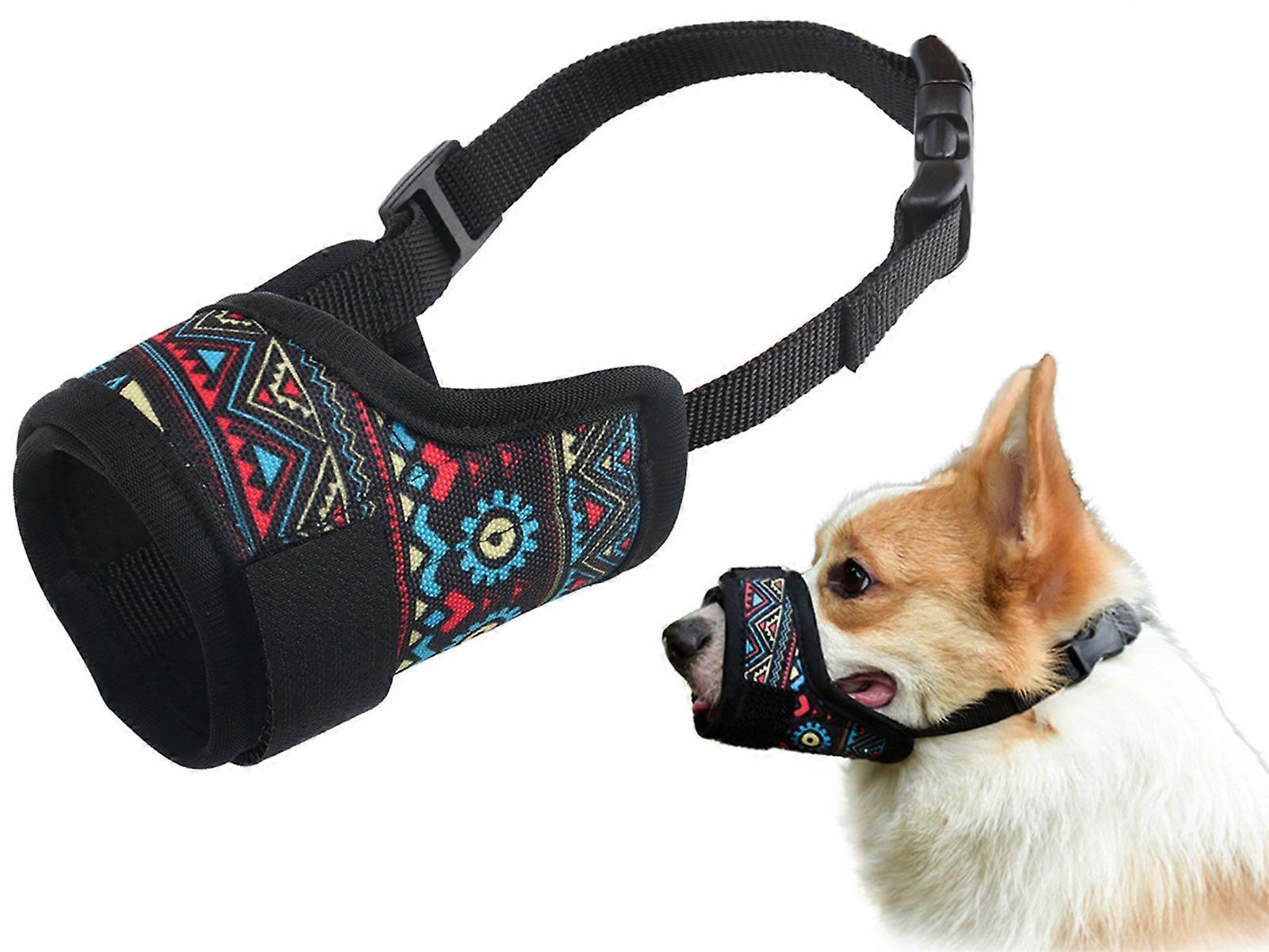 Pet Dog Muzzle Prevent Dog Biting Barking Chewing Black Large Size