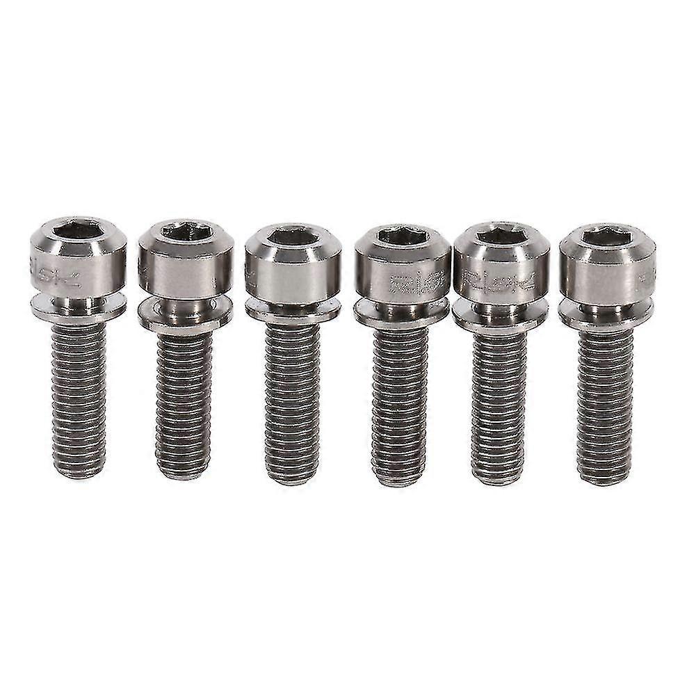 6 Pieces Mountain Bike M5 X 18mm Tium Stem Bolts Screw With ()