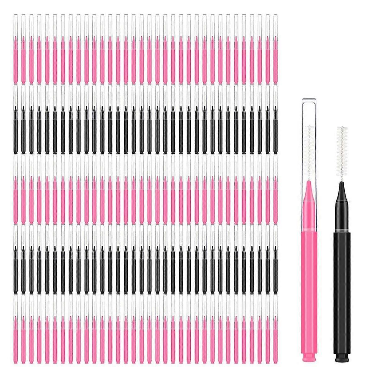 150 Pieces Mini Eyebrow Brush with Cap Brow Lamination Brush Eyebrow Spoolie Brush Comb Eyebrow Las