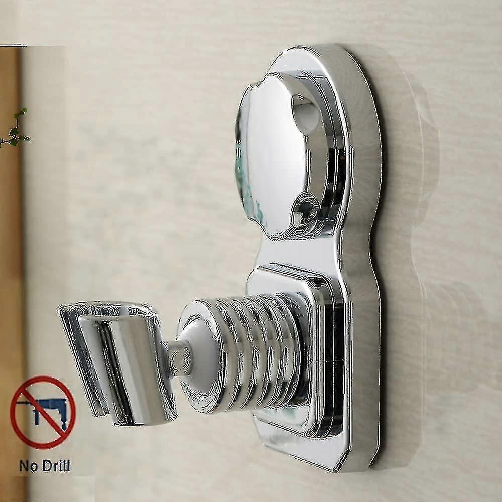 Bathroom Suction Cup Shower Head Holder, Silver--