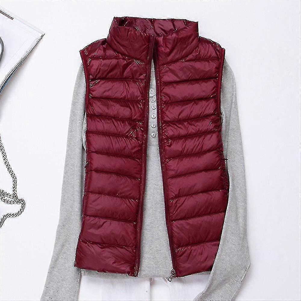 Mulheres Quente Leve Acolchoado Puffer Down Colete Colete Inverno Sem Mangas Jaqueta Gilet Yw