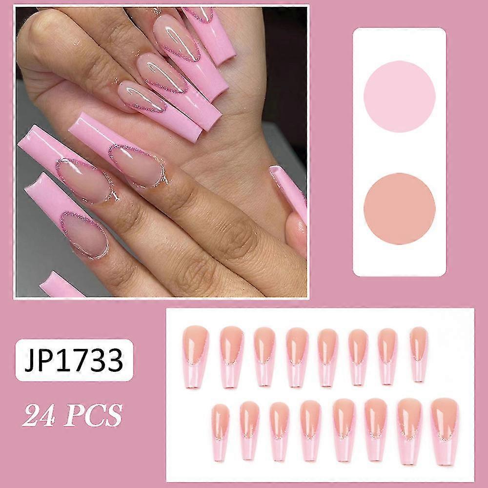 24pcs French False Nail