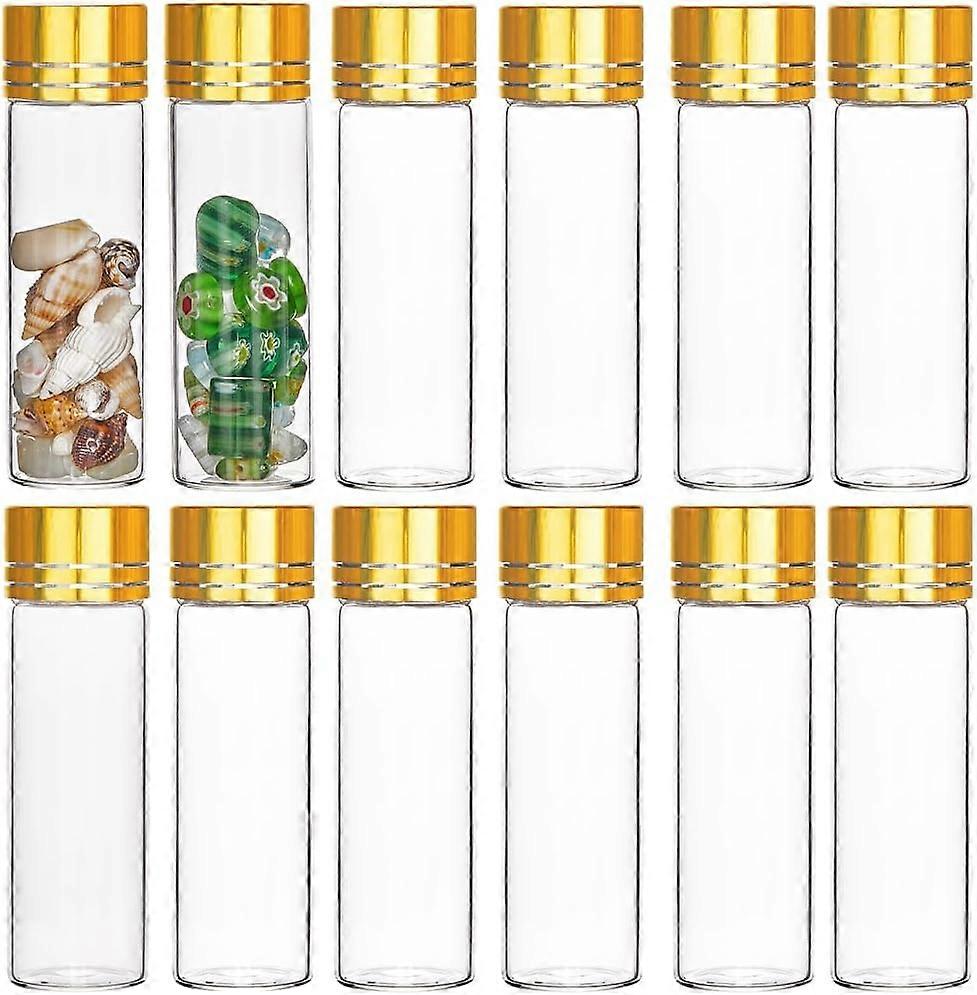 30Pcs Tiny Jars with Aluminum Screw capss 15ml Mini Glass Bottles Tiny Glass Bead Bottles Glass Storage Jars Clear Glass Vials Small Clear mini jars f