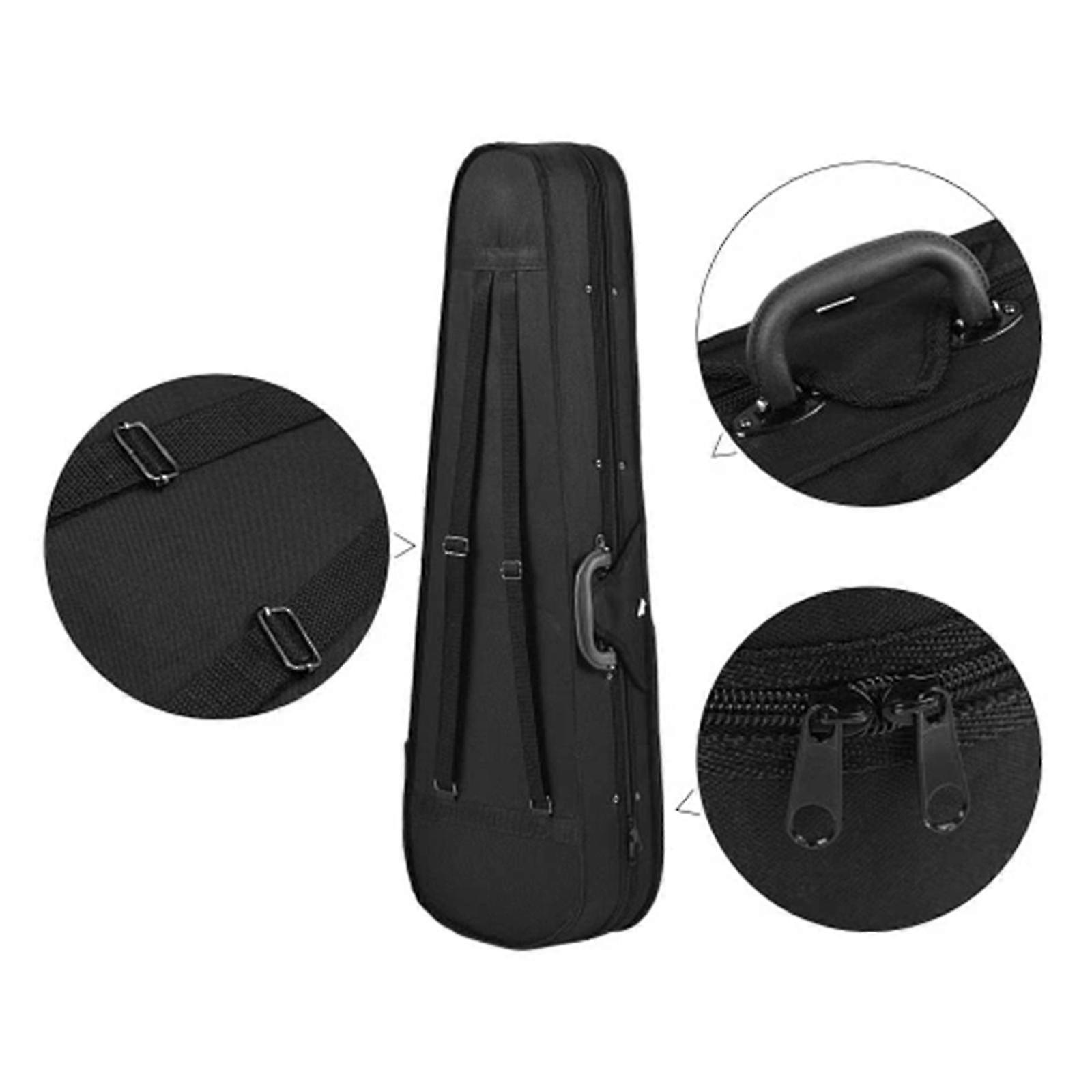 Lightweight Black and Blue Violin Case with Handle and Accessory Pocket