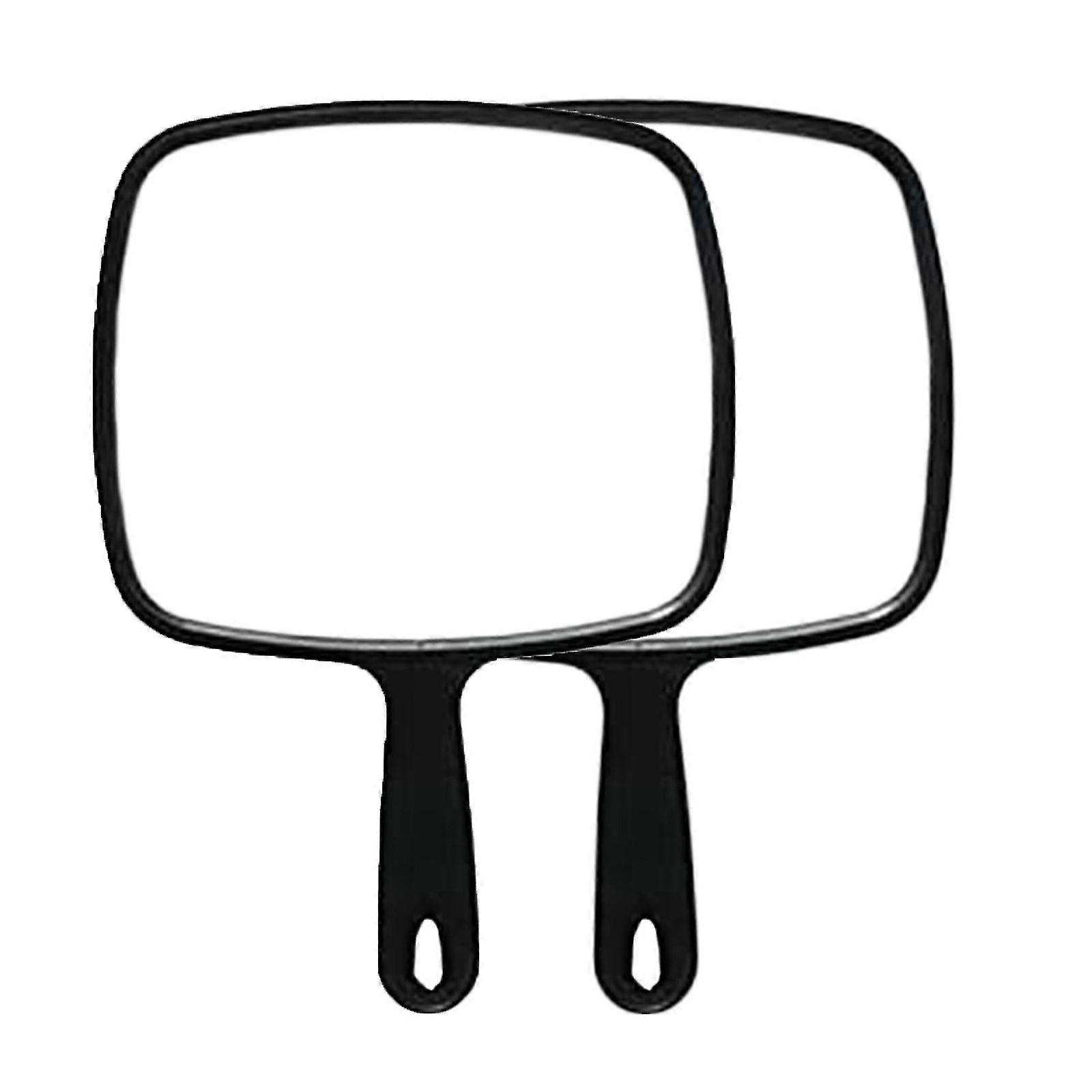 Single Side Large Comfortable Hand-held Mirror With Handle 2pcs
