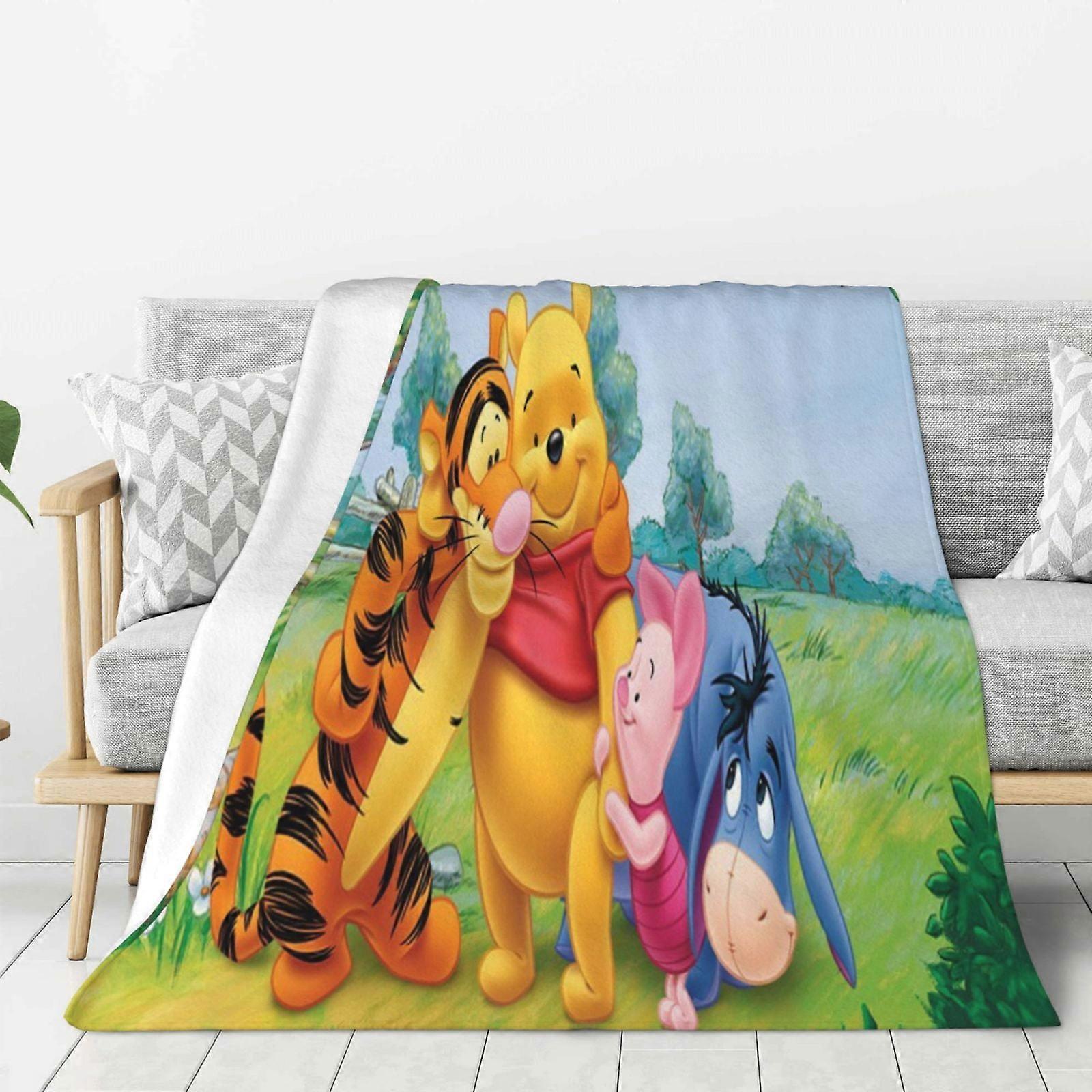 Winnie The Pooh Flannel Blanket 3d Printing Anime Throw Blanket Unisex Super Soft Plush Blanket For Bedding Sofa xp
