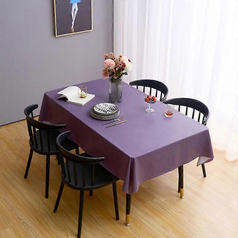 Toalha de Mesa de Cor Sólida, Toalha de Mesa Retangular de PVC Resistente à Água e ao Óleo-60 X 84 polegadas-Toalha de Mesa de Vinil, Usada para Mesa de Jantar, Festa de Buffet e